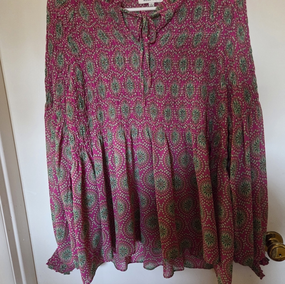 Rose & Olive Bohemian Pink and Green Women's Top